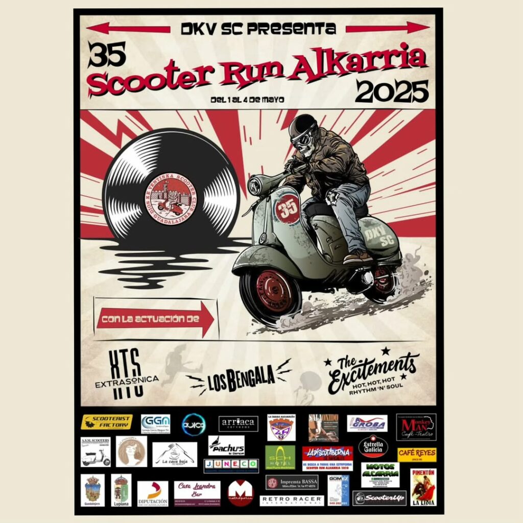 35 ANIVERSARIO SCOOTER RUN ALKARRIA 2025 EN GUADALAJARA DEL 1 AL 4 DE MAYO 2025