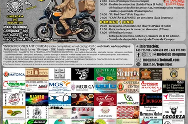 XII CONCENTRACIÓN MOTERA LOS PELLEJOS MAYORGA, VALLADOLID 30, 31  DE MAYO Y 1 DE JUNIO 2025