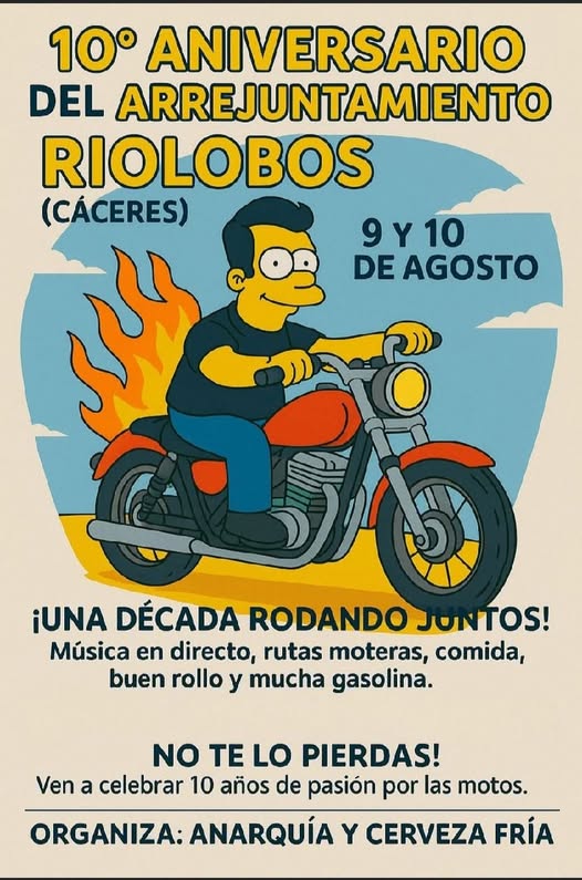 10 ANIVERSARIO DEL ARREJUNTAMIENTO EN RIOLOBOS, CACERES 9 Y 10 AGOSTO 2025