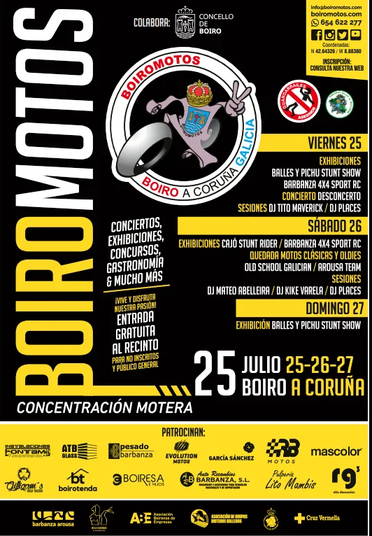 CONCENTRACION MOTERA BOIRO, A CORUÑA 25 26 Y 27 DE JULIO 2025