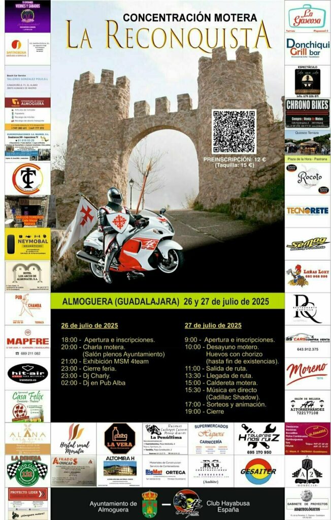 I CONCENTRACIÓN MOTERA “LA RECONQUISTA” ALMONGUERA, GUADALAJARA 26 Y 27 JULIO 2025