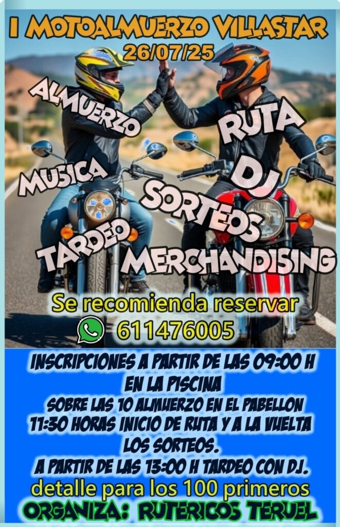 I MOTOALMUERZO VILLASTAR, TERUEL 26 DE JULIO DE 2025