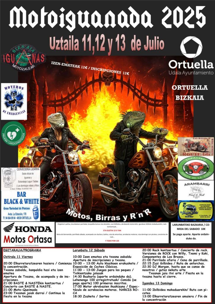 MOTOIGUANADA 2025 EN ORTUELLA, VIZCAYA 11, 12 Y 13 DE JULIO 2025
