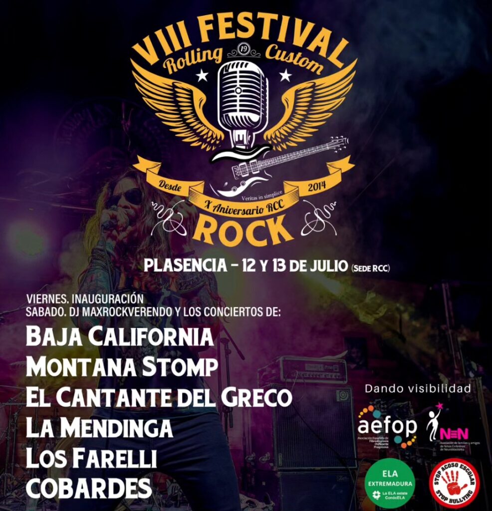 VIII FESTIVAL ROLLING CUSTOM EN PLASENCIA, CÁCERES EL 12 Y 13 DE JULIO 2025