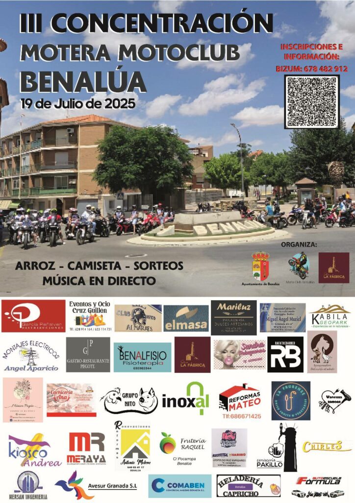 III CONCENTRACIÓN MOTERA MOTOCLUB BENALÚA, GRANADA EL 19 DE JULIO 2025