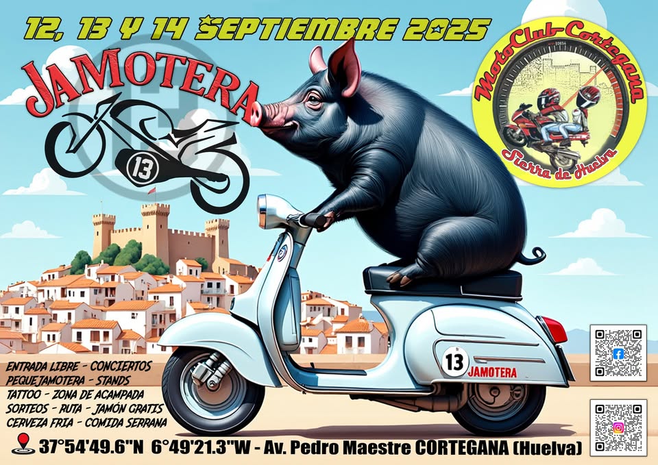 13ª CONCENTRACIÓN JAMOTERA EN CORTEGANA, HUELVA EL 12, 13 Y 14 DE SEPTIEMBRE 2025