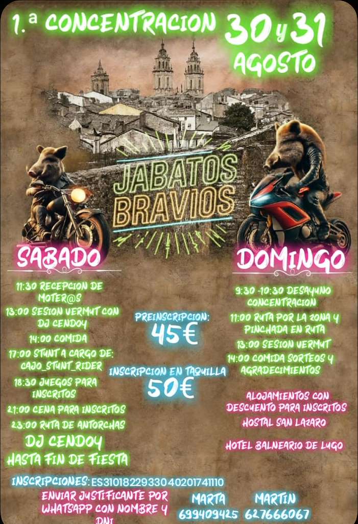 1º CONCENTRACIÓN JABATOS BRAVIOS EN LUGO EL 30 Y 31 DE AGOSTO DE 2025