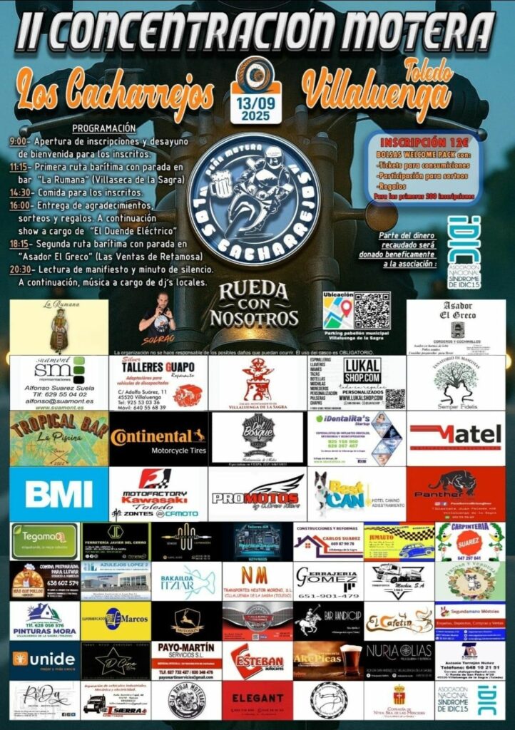 2ª CONCENTRACIÓN MOTERA «LOS CACHARREJOS» VILLALUENGA DE LA SAGRA, TOLEDO EL 13 DE SEPTIEMBRE 2025