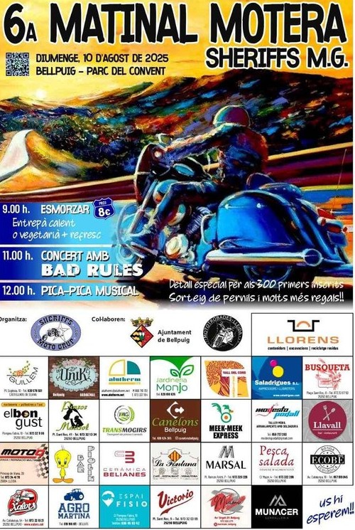 6ª MATINAL MOTERA EN BELLPUIG, LLEIDA EL 10 DE AGOSTO 2025