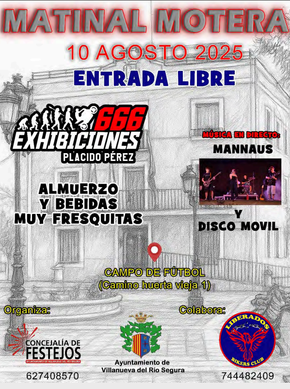 GRAN MATINAL MOTERA EN VILLANUEVA DEL RIO SEGURA, MURCIA EL 10 DE AGOSTO 2025