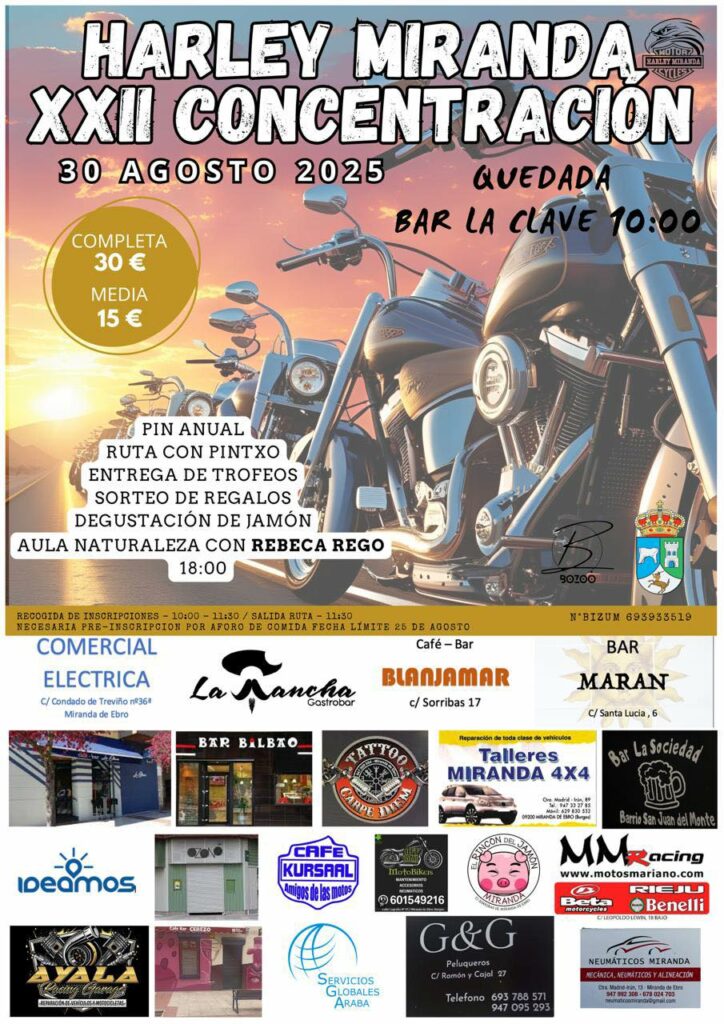HARLEY MIRANDA XXII CONCENTRACIÓN EN MIRANDA DEL EBRO, BURGOS EL 30 DE AGOSTO 2025