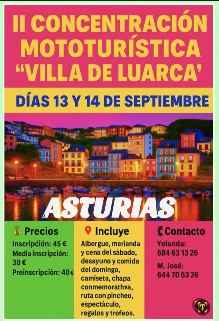II CONCENTRACION MOTOTURÍSTICA VILLA DE LUARCA, ASTURIAS EL 13 Y 14 DE SEPTIEMBRE 2025