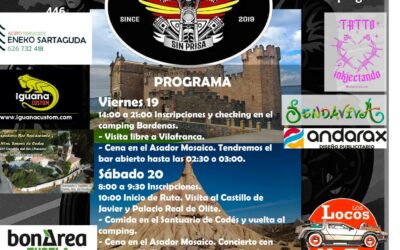 II QUEDADA NACIONAL SOLO CUSTOM SIN PRISA EN VILLAFRANCA, NAVARRA EL 19, 20 Y 21 DE SEPTIEMBRE 2025
