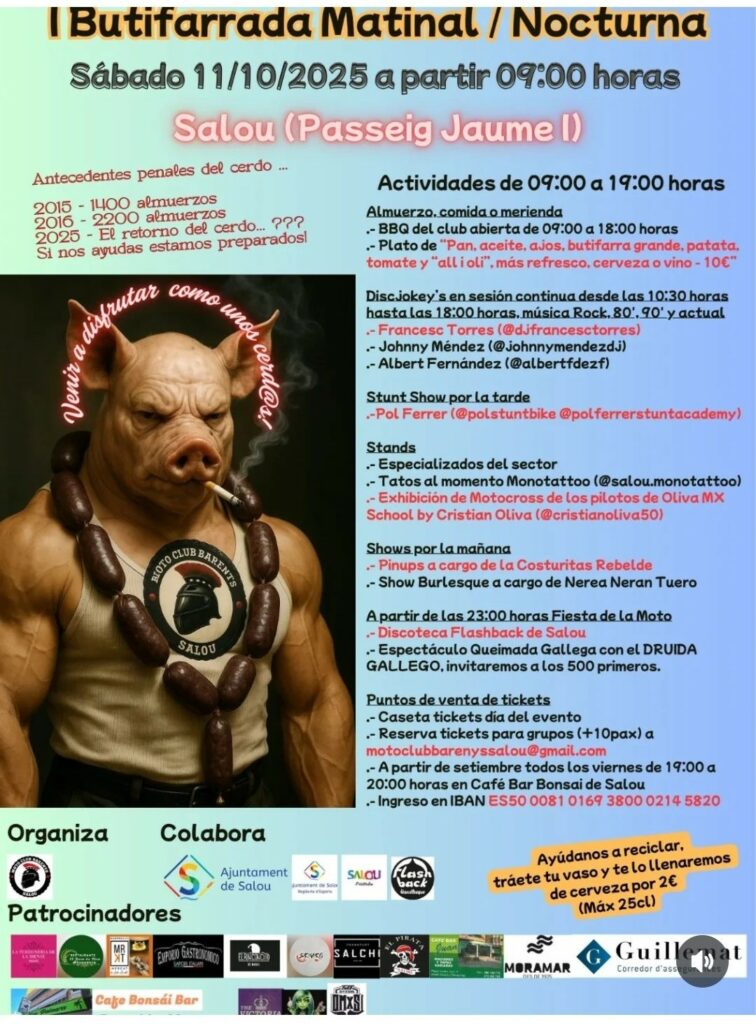 LA I BUTIFARRADA/MATINAL  DEL MC BARENYS SALOU EN SALOU, TARRAGONA EL 11 DE OCTUBRE 2025