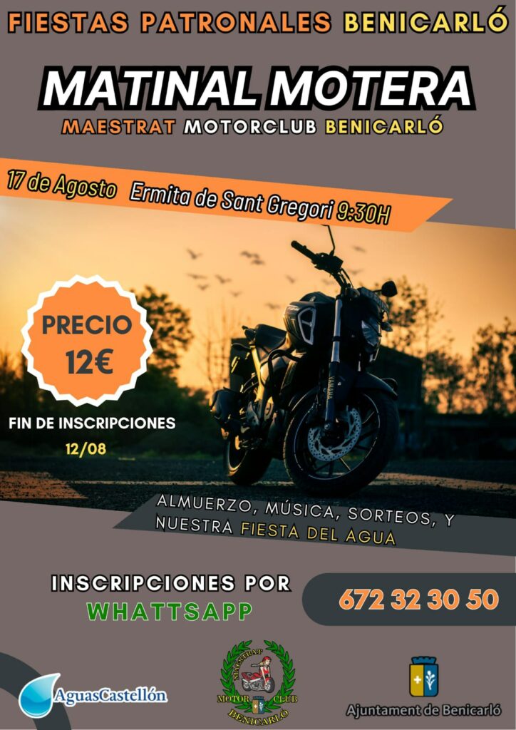 MATINAL MOTERA EN BENICARLÓ, CASTELLÓN EL 17 DE AGOSTO 2025