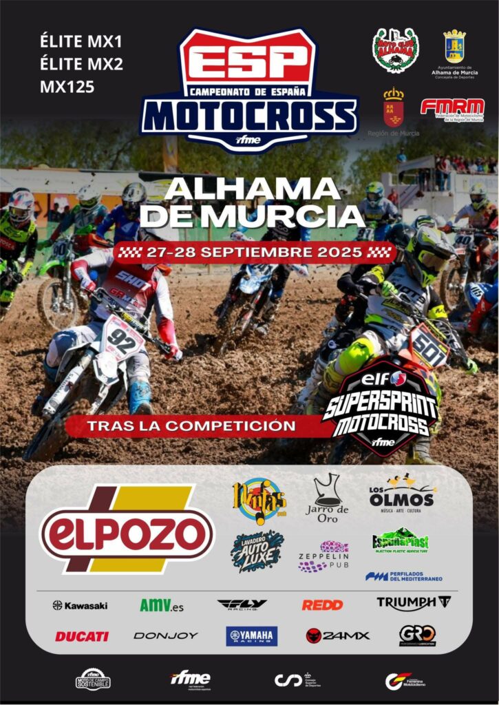 MOTOCROSS EN ALHAMA DE MURCIA EL 27 Y 28 DE SEPTIEMBRE 2025