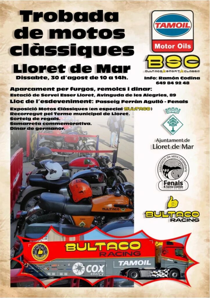 TROBADA DE MOTOS CLÀSSIQUES PLATJA DE FENALS, LLORET DE MAR, GIRONA EL 30 DE AGOSTO DE 2025