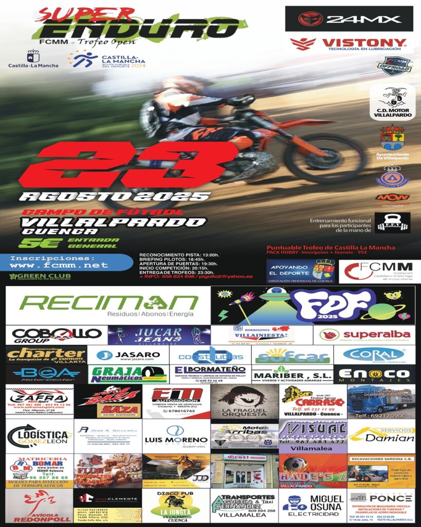 TROFEO DE SUPER ENDURO DE CASTILLA-LA MANCHA EN VILLALPARDO, CUENCA EL 23 DE AGOSTO 2025