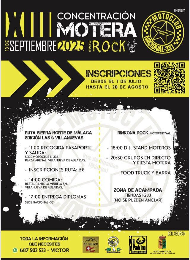 XIII CONCENTRACIÓN MOTERA EN VILLANUEVA DE ALGAIDAS, MÁLAGA EL 13 DE SEPTIEMBRE DE 2025