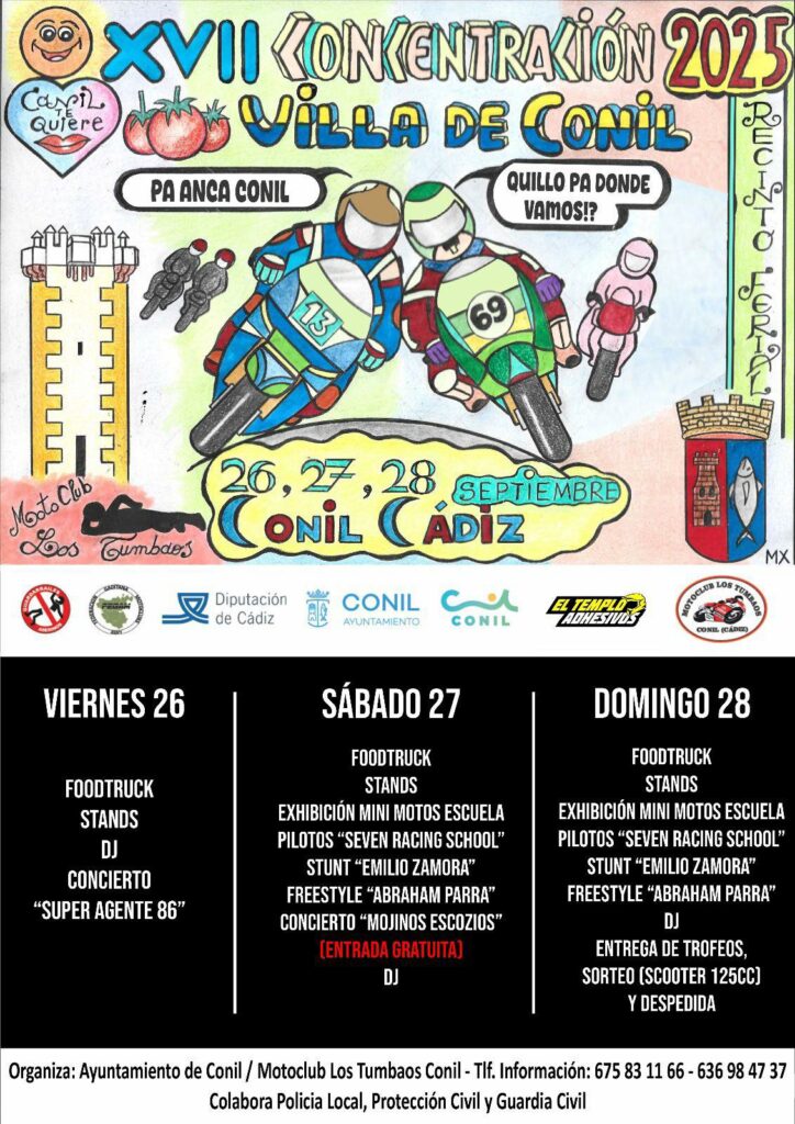 XVII CONCENTRACIÓN VILLA DE CONIL EN CONIL DE LA FRONTERA, CÁDIZ EL 26, 27 Y 28 DE SEPTIEMBRE 2025