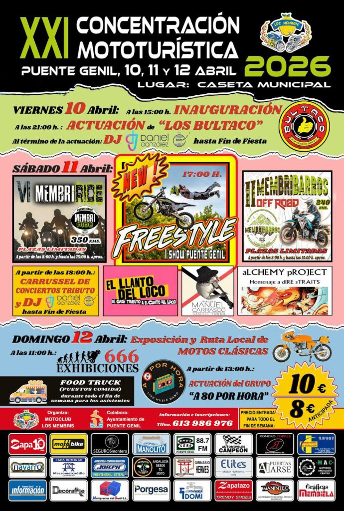 XXI CONCENTRACIÓN MOTOTURÍSTICA VI MEMBRIRIDE II MEMBRIBARROS MOTOCLUB LOS MEMBRIS 2026 10, 11 Y 12 DE ABRIL 2026