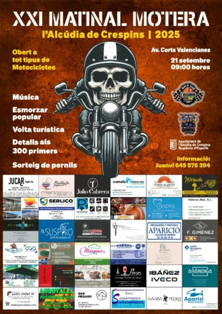 XXI MATINAL MOTERA EN  L’ALCÚDIA DE CRESPÍNS, VALENCIA EL 21 DE SEPTIEMBRE 2025