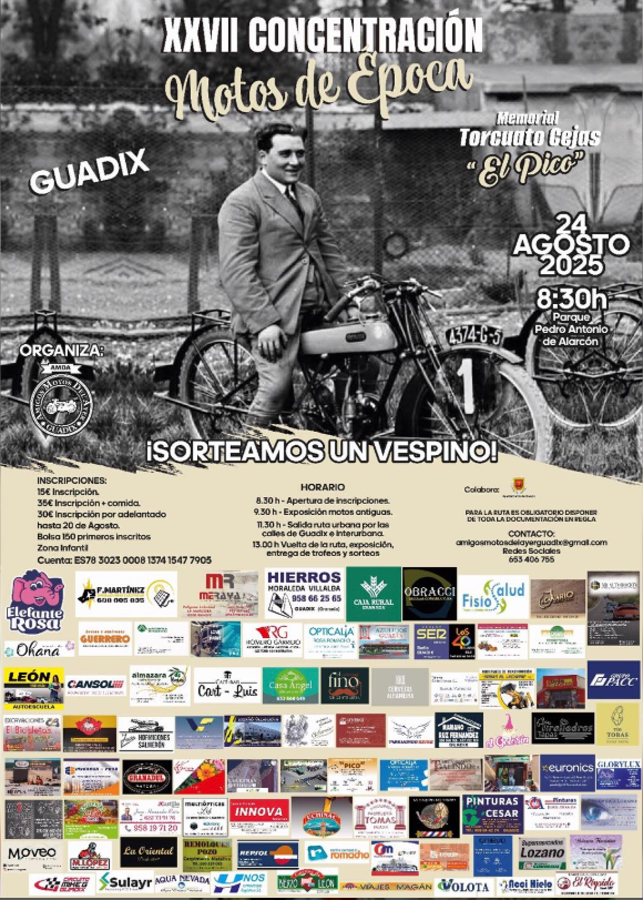 XXVII CONCENTRACIÓN MOTOS DE ÉPOCA GUADIX, GRANADA EL 24 DE AGOSTO DE 2025