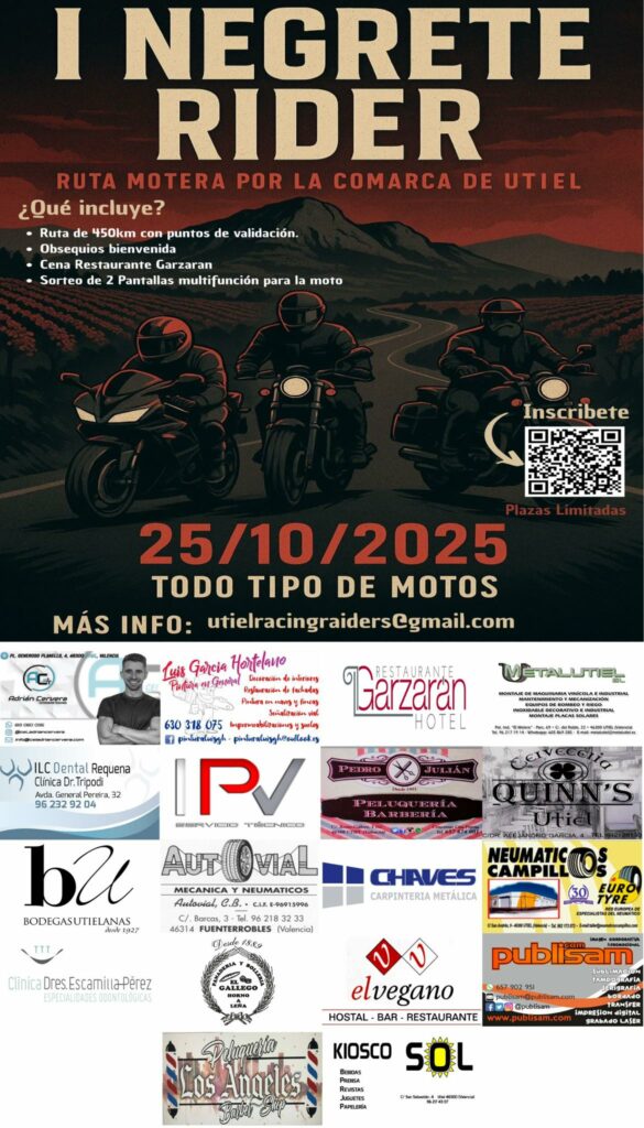 I NEGRETE RIDER 2025 25 OCTUBRE EN UTIEL, VALENCIA