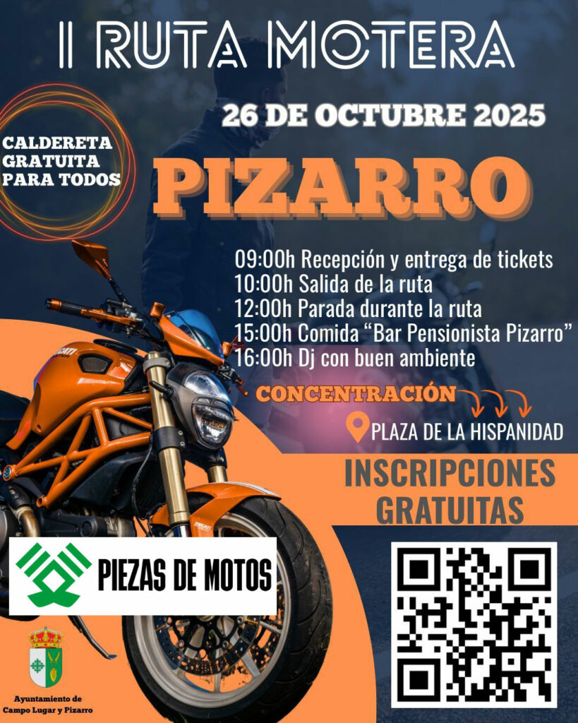 I RUTA MOTERA PIZARRO 26 DE OCTUBRE 2025 EN PIZARRO, CÁCERES
