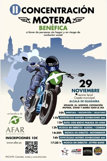 II CONCENTRACIÓN MOTERA BENÉFICA AFAR 2025 29 DE NOVIEMBRE 2025 ALCALÁ DE GUADAIRA, SEVILLA