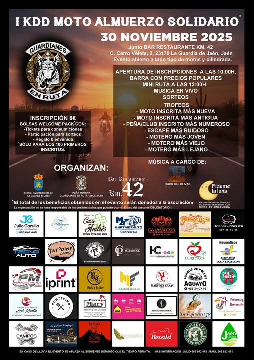 I KEDADA ALMUERZO SOLIDARIO 30 NOVIEMBRE 2025 LA GUARDIA DE JAÉN, JAÉN PIEZASDEMOTOS.COM