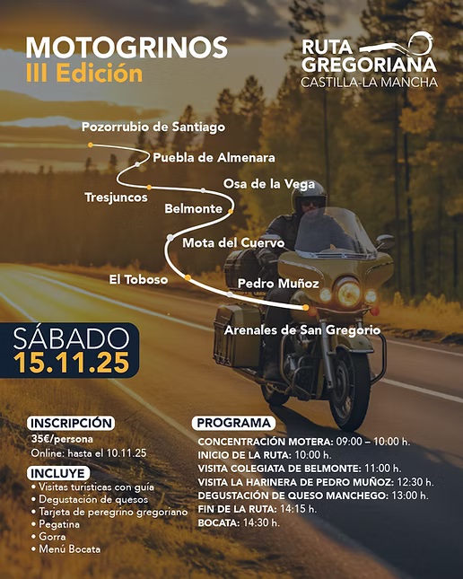 III RUTA MOTOTURÍSTICA MOTOGRINOS 2025 15 DE SEPTIEMBRE 2025 EN POZO RUBIO DE SANTIAGO, ALBACETE