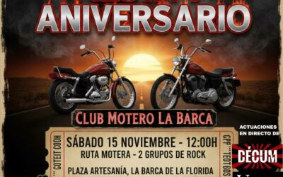 SÉPTIMA VII FIESTA ANIVERSARIO CLUB MOTERO LA BARCA 15 DE NOVIEMBRE DE 2025