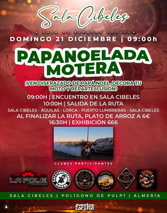 PAPANOELADA MOTERA SALA CIBELES 21 DE DICIEMBRE 2025 PULPÍ, ALMERÍA