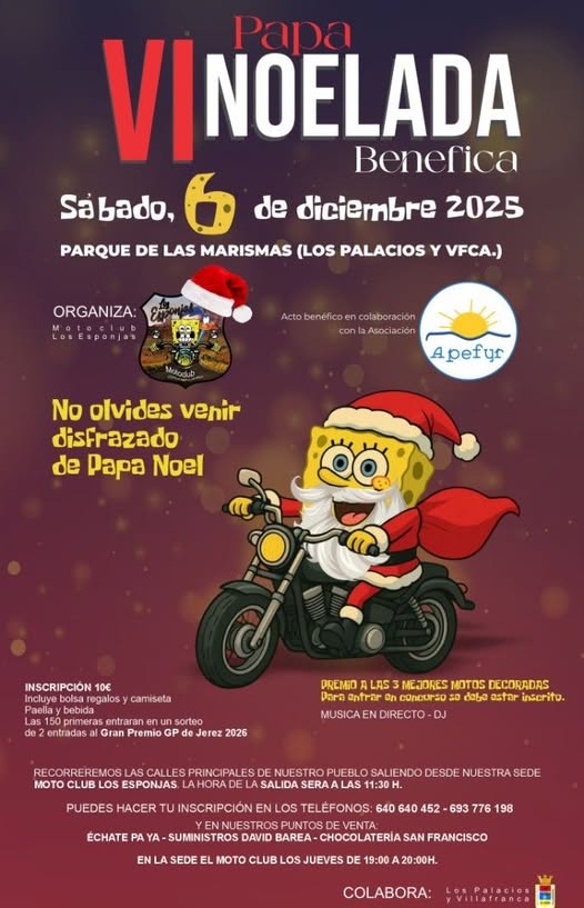 VI PAPANOELADA MOTERA LOS ESPONJAS 2025 6 DE DICIEMBRE LOS PALACIOS Y VILLAFRANCA, SEVILLA