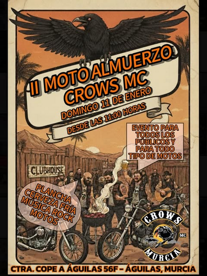 II MOTOALMUERZO CROWS MC MURCIA 11 DE ENERO 2026