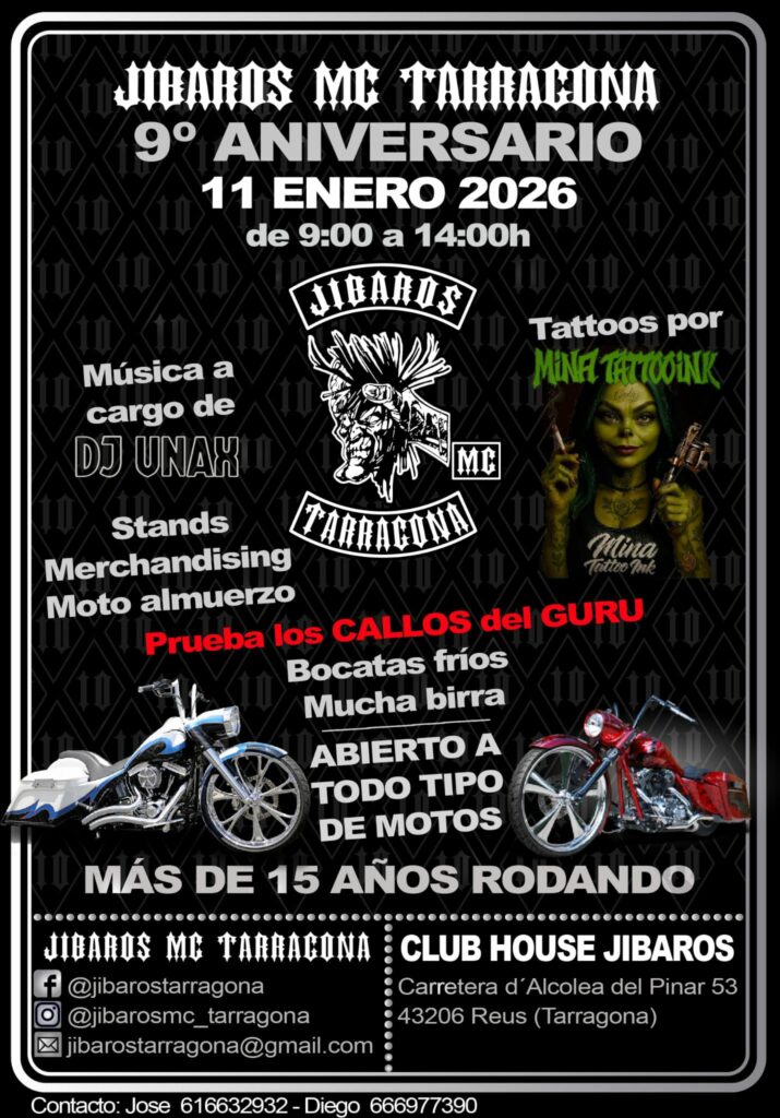 IX ANIVERSARIO JIBAROS MC TARRAGONA 11 DE ENERO 2026