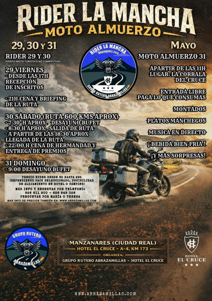 RIDER LA MANCHA Y MOTO ALMUERZO