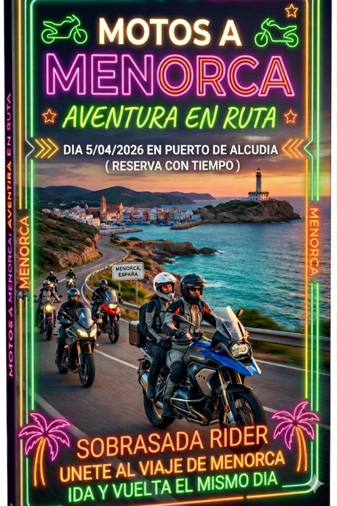RUTA ALCUDIA – MENORCA SOBRASADA RIDERS 5 DE ABRIL 2026 ALCUDIA, PALMA DE MALLORCA