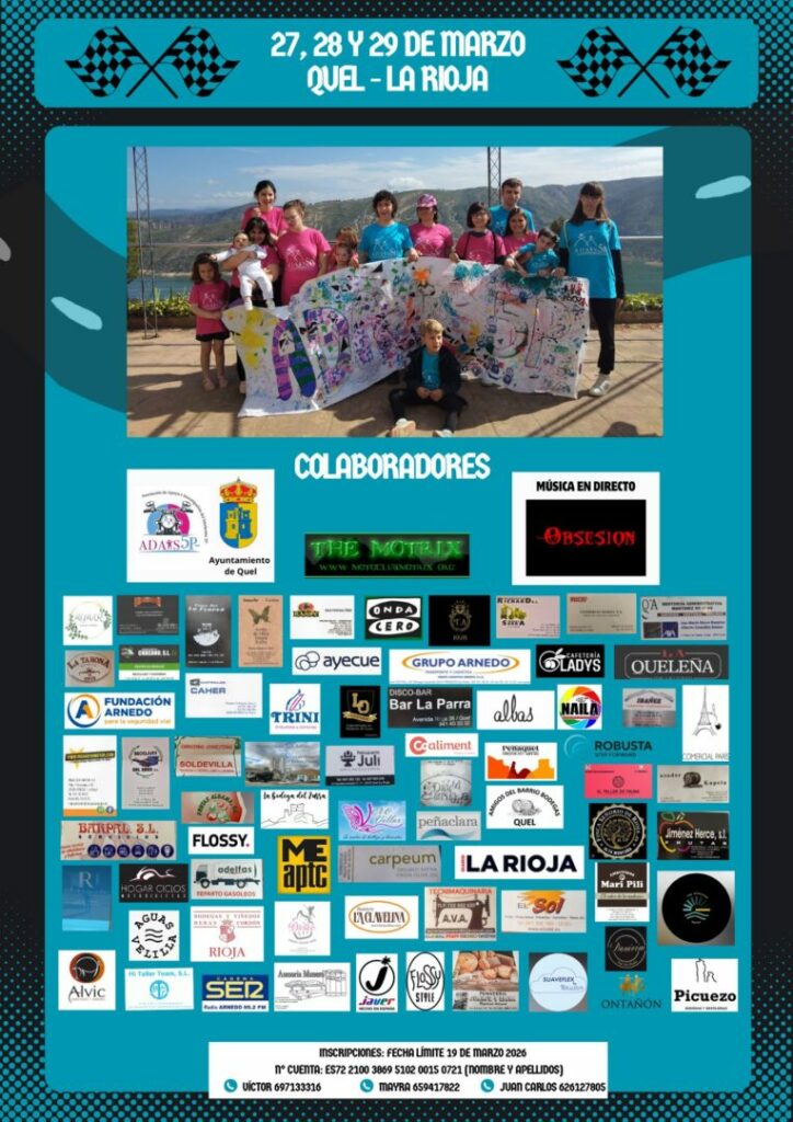 V CONCENTRACIÓN MOTERA SOLIDARIA DEL 27 AL 29 DE MARZO 2026 QUEL, LA RIOJA