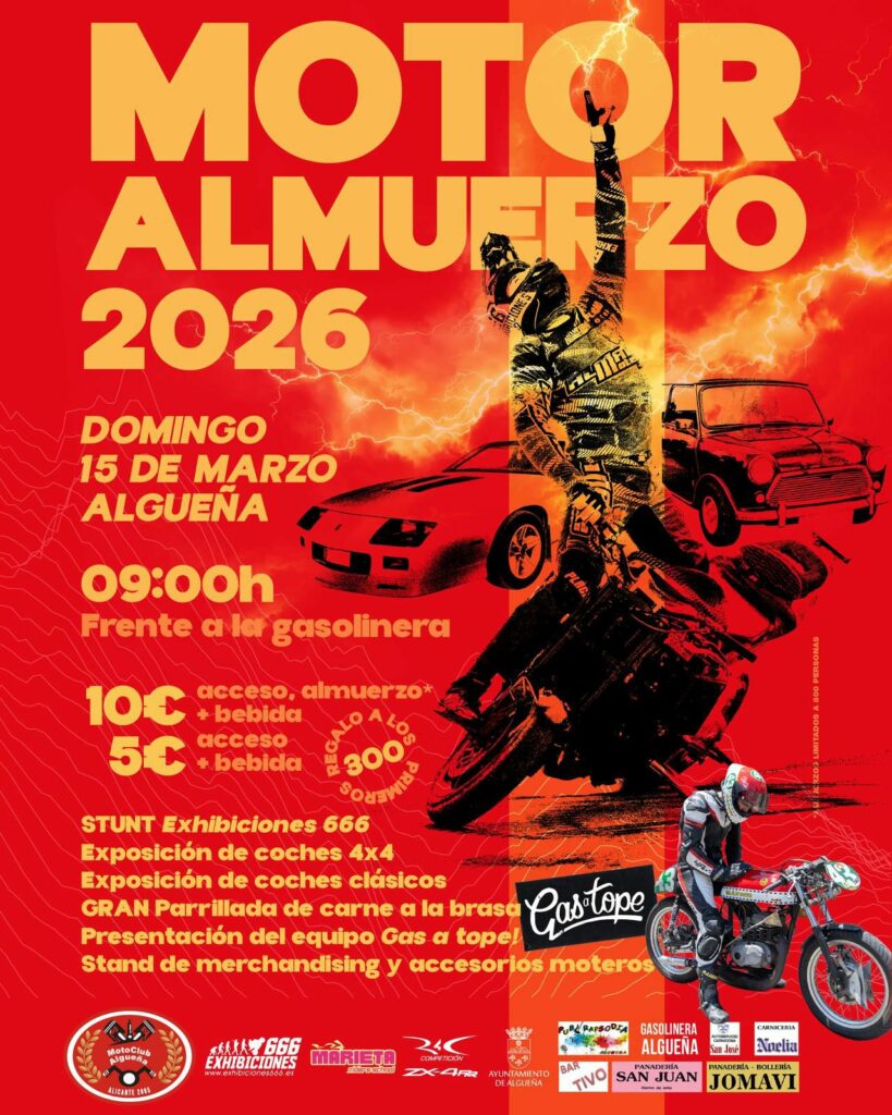 VIII MOTOR ALMUERZO ALGUEÑA 15 DE MARZO 2026  ALGUEÑA, ALICANTE