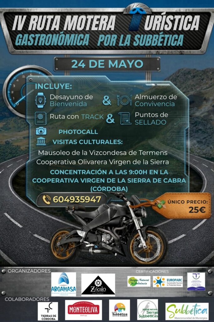 IV RUTA MOTOTURÍSTICA Y GASTRONÓMICA POR LA SUBBÉTICO