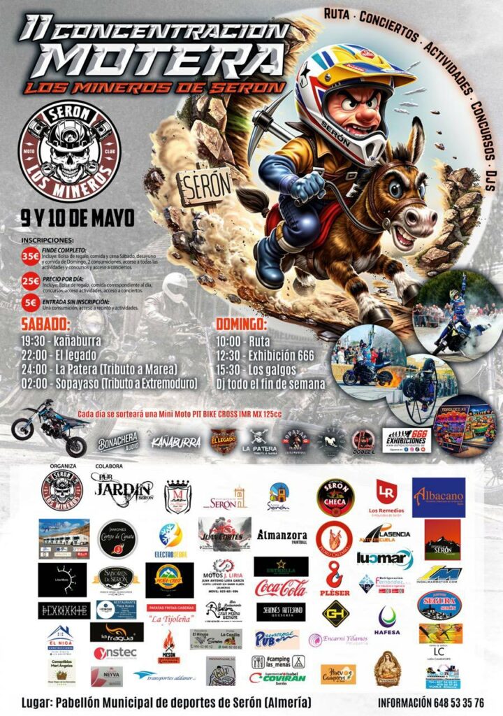 II CONCENTRACIÓN MOTERA SERÓN 2026 9 Y 10 DE MAYO 2026, SERÓN, ALMERÍA