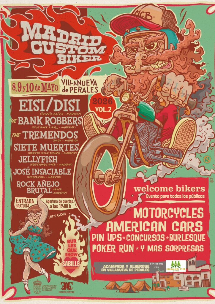 II EDICIÓN MADRID CUSTOM BIKER 8, 9 Y 10 DE MAYO 2026, VILLANUEVA DE PERALES, MADRID