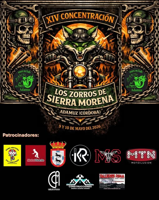 XIV CONCENTRACIÓN LOS ZORROS DE SIERRA MORENA 9 Y 10 DE MAYO 2026 ADAMUZ CÓRDOBA