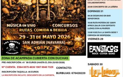 XXIII TORPENTRACION DE AMOTOS 29, 30 Y 31 DE MAYO 2026 EN SAN ADRIÁN, NAVARRA