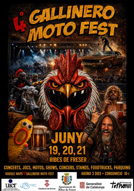 GALLINERO MOTO FEST 2026 19, 20 Y 21 DE JUNIO RIBES DE FRESER, GIRONA