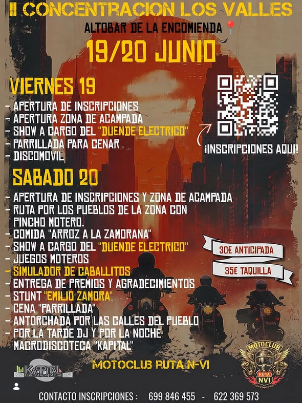 II CONCENTRACIÓN MOTERA LOS VALLES 19 Y 20 DE JUNIO 2026 ALTOBAR DE LA ENCOMIENDA, LEÓN