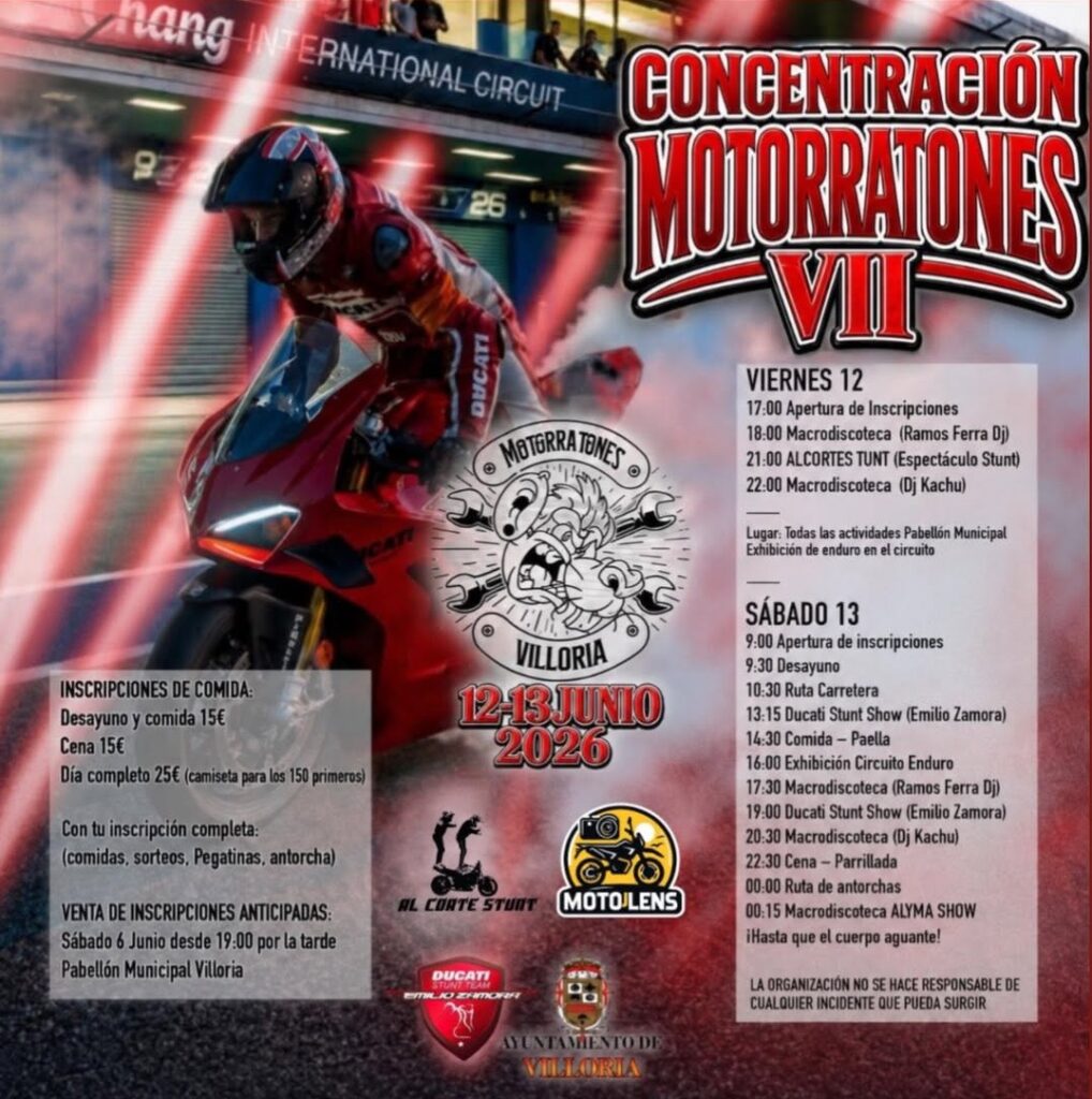 VII CONCENTRACIÓN MOTORRATONES 12 Y 13 DE JUNIO DE 2026, EN VILLORIA, SALAMANCA