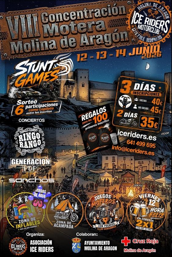 VIII CONCENTRACIÓN MOTERA MOLINA DE ARAGÓN, GUADALAJARA  12, 13 Y 14 JUNIO DE 2026
